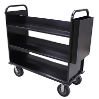 Gaylord Archival® The Book Beast™ 3-Tier Double-Sided Sloped Shelf Steel Book Truck Gaylord Archival® The Book Beast™ 3-Tier Double-Sided Sloped Shelf Steel Book Truck