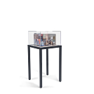 Shown with black powder-coated base and linen deck