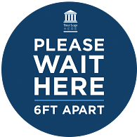 "Wait Here" Adhesive Vinyl Graphic for Smooth Floors (4-Pack)