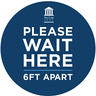 "Wait Here" Adhesive Vinyl Graphic for Carpeted Floors (4-Pack)