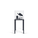 Shown with black powder-coated base and linen deck