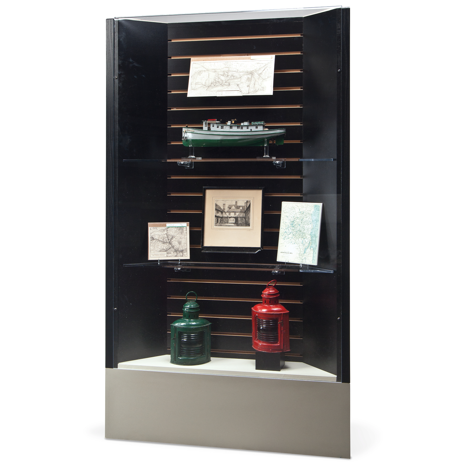 Gaylord Archival® Keynote Corner Floor-Standing Wall Exhibit Case