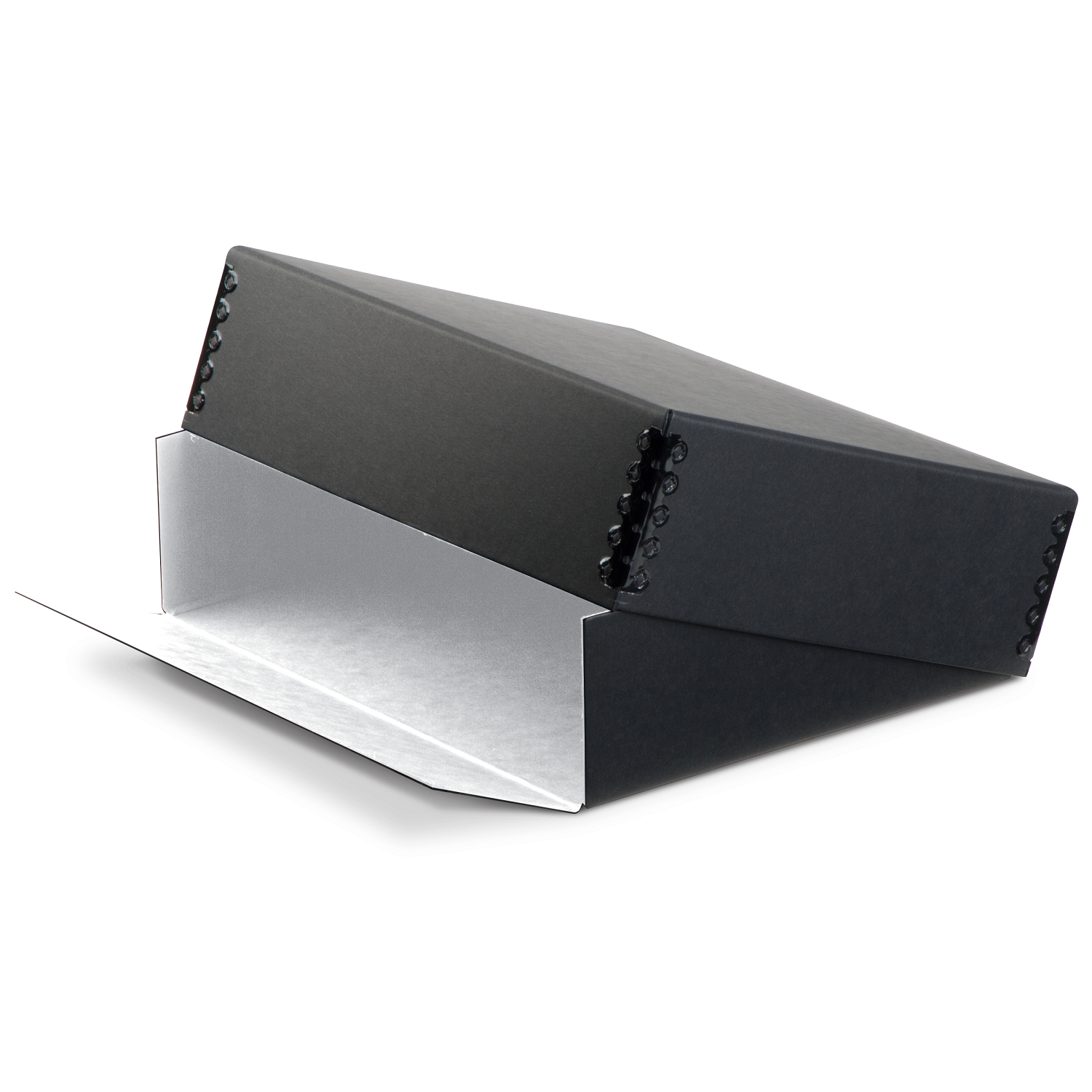 Gaylord Archival® Black Barrier Board Drop-Front Deep Lid Print Box