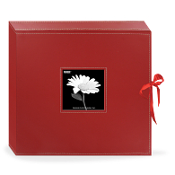 Pioneer&#174; 1 1/4" D-Ring Leatherette Box Scrapbook with Ribbon Closure
