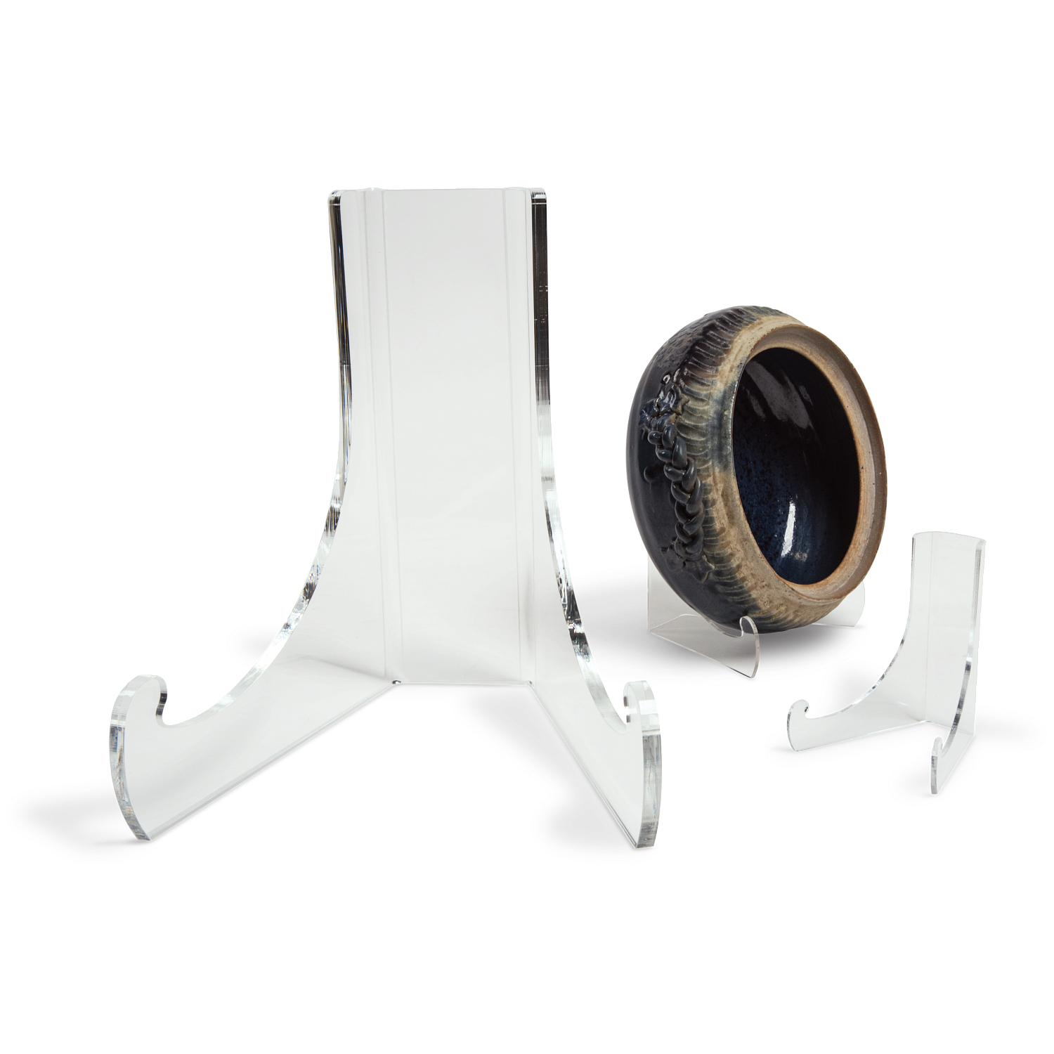 Double Bend Acrylic Bowl Display Easel