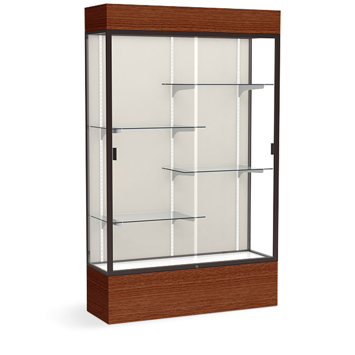 Waddell Reliant Floor-Standing Wall Exhibit Case with Lighted Cornice