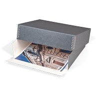 Gaylord Archival® Blue/Grey Barrier Board Drop-Front Deep Lid Print Box Gaylord Archival® Blue/Grey Barrier Board Drop-Front Deep Lid Print Box