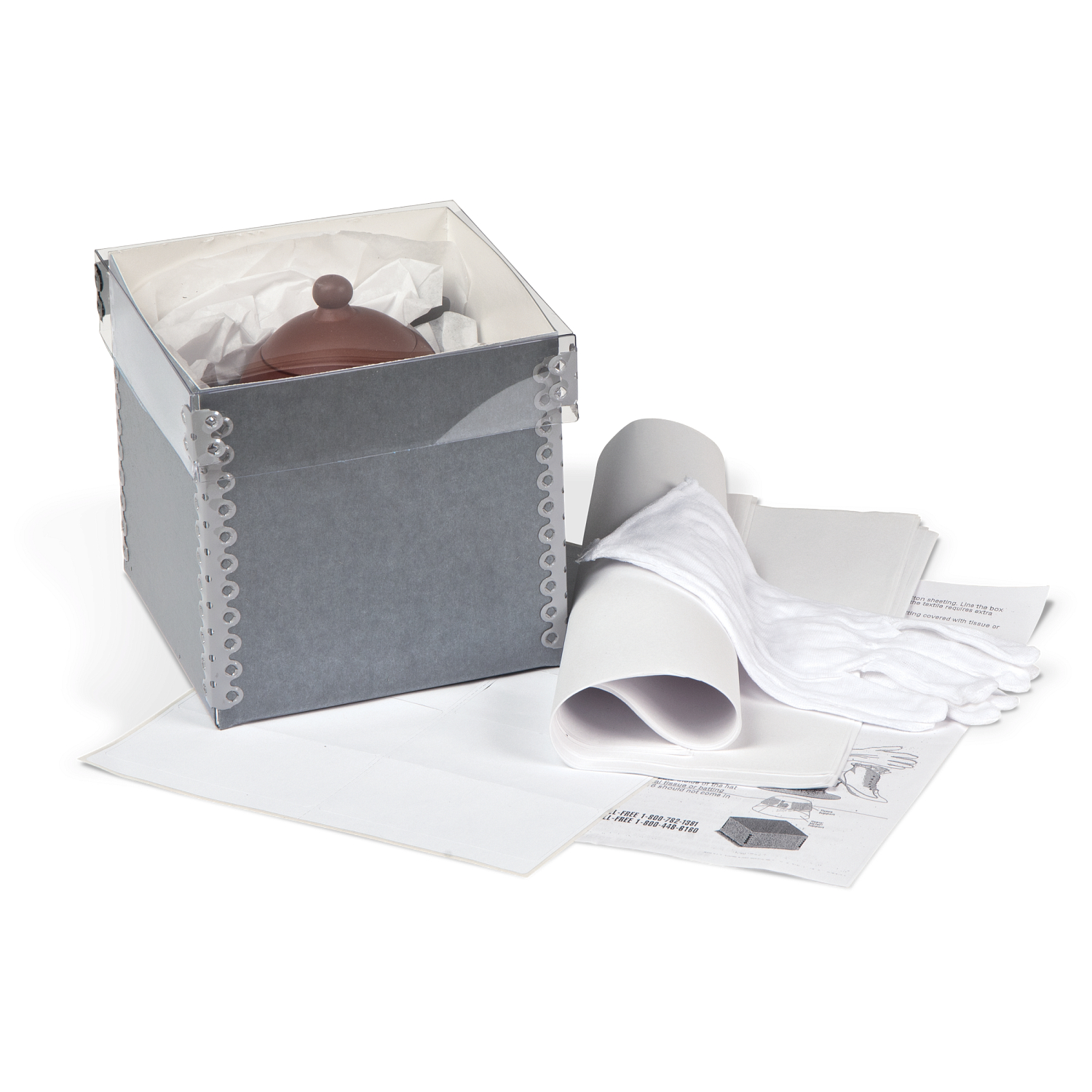 Gaylord Archival® Barrier Board Clear Shallow Lid Artifact Preservation Kit