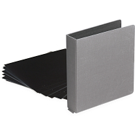 1" D-Ring Buckram Photo Preservation Album with 35 Black Pages & Protectors