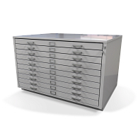 Gaylord Archival® Extra-Large 10-Drawer Locking Horizontal Flat File Gaylord Archival® Extra-Large 10-Drawer Locking Horizontal Flat File
