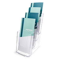 Acrylic Pamphlet Literature Display Rack with Four Tiers Acrylic Pamphlet Literature Display Rack with Four Tiers