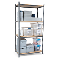 Tennsco Z-Line Boltless 36"W Shelving Starter Unit with Particle Board Shelves Tennsco Z-Line Boltless 36"W Shelving Starter Unit with Particle Board Shelves