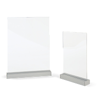 Acrylic Double-Sided Tabletop Sign Holder with Block Base Acrylic Double-Sided Tabletop Sign Holder with Block Base