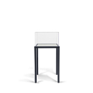 Shown with black powder-coated base and linen deck