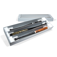 Gaylord Archival® E-flute Clear Lid 3-Baseball Bat Box Gaylord Archival® E-flute Clear Lid 3-Baseball Bat Box