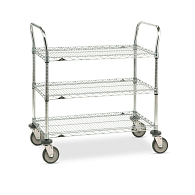 Metro Heavy-Duty 3-Tier Wire Utility Cart Metro Heavy-Duty 3-Tier Wire Utility Cart