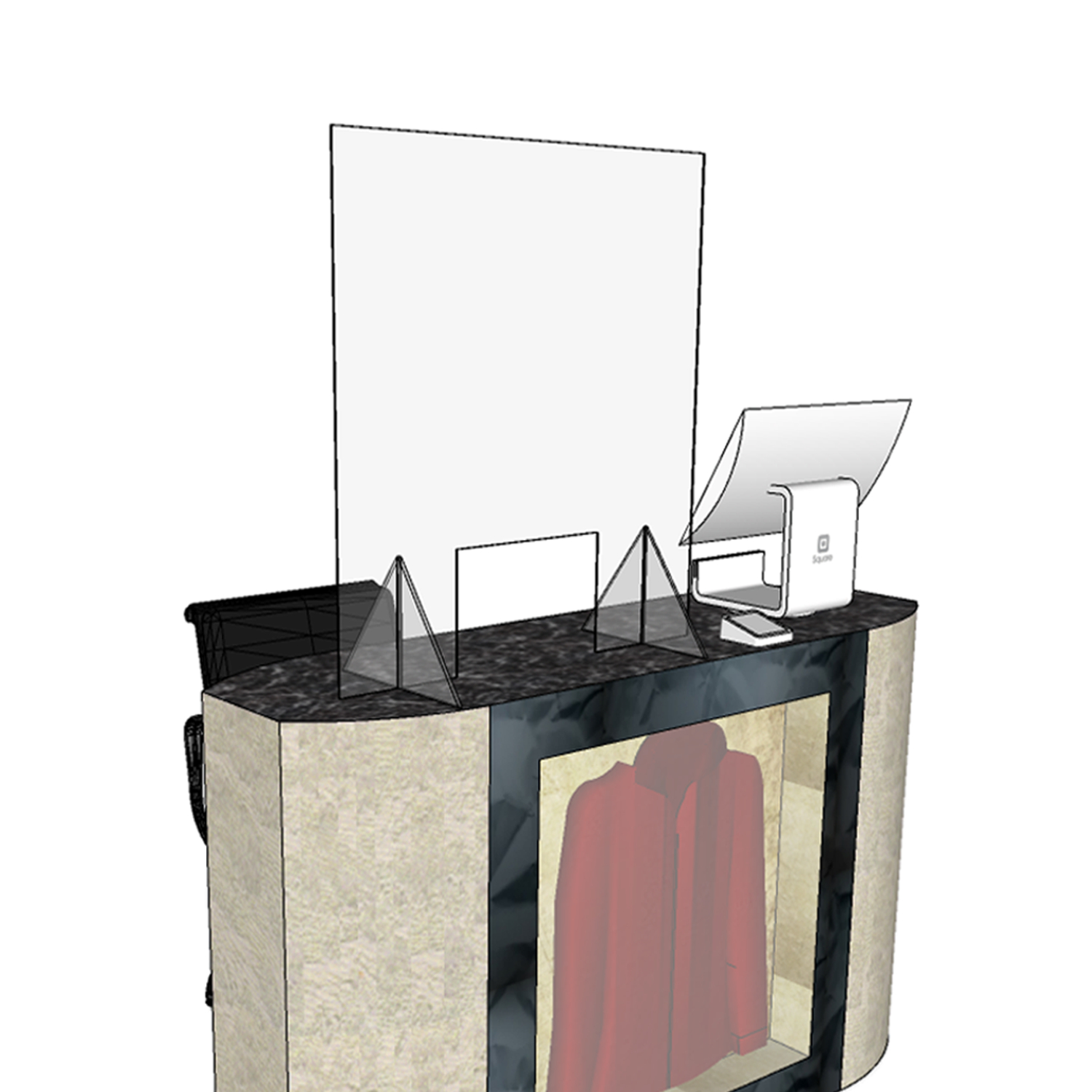 Freestanding Acrylic Countertop Shield