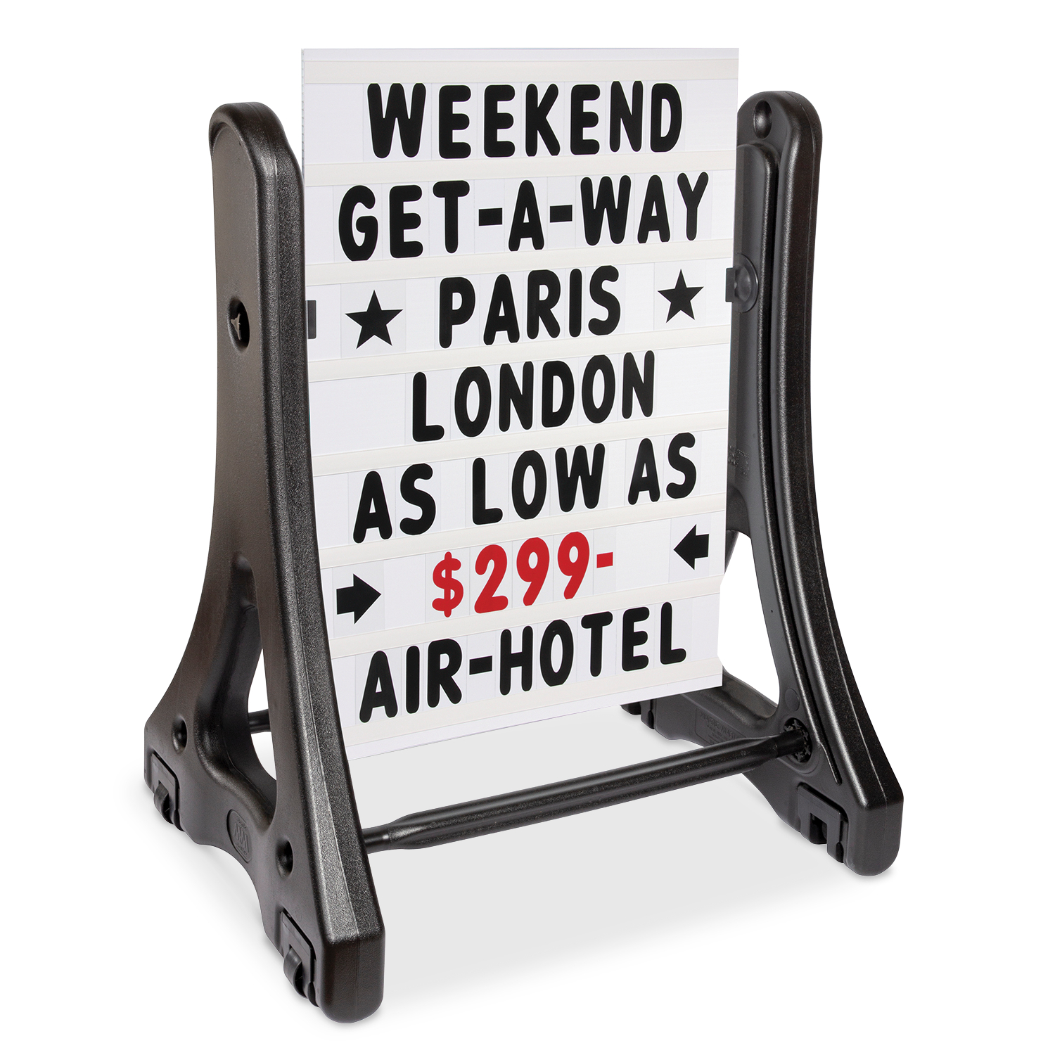 Swinger Outdoor Double-Sided Letterboard Sidewalk Sign