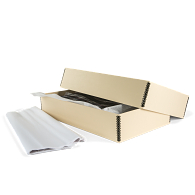 Gaylord Archival&#174; Light Tan B-Flute Textile Box with Tissue