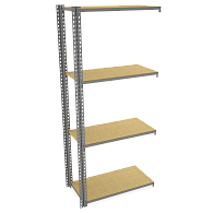 Tennsco Z-Line Boltless 42"W Shelving Adder Unit with Steel Shelves