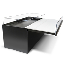 Shown with custom laminate base with a white fabric deck