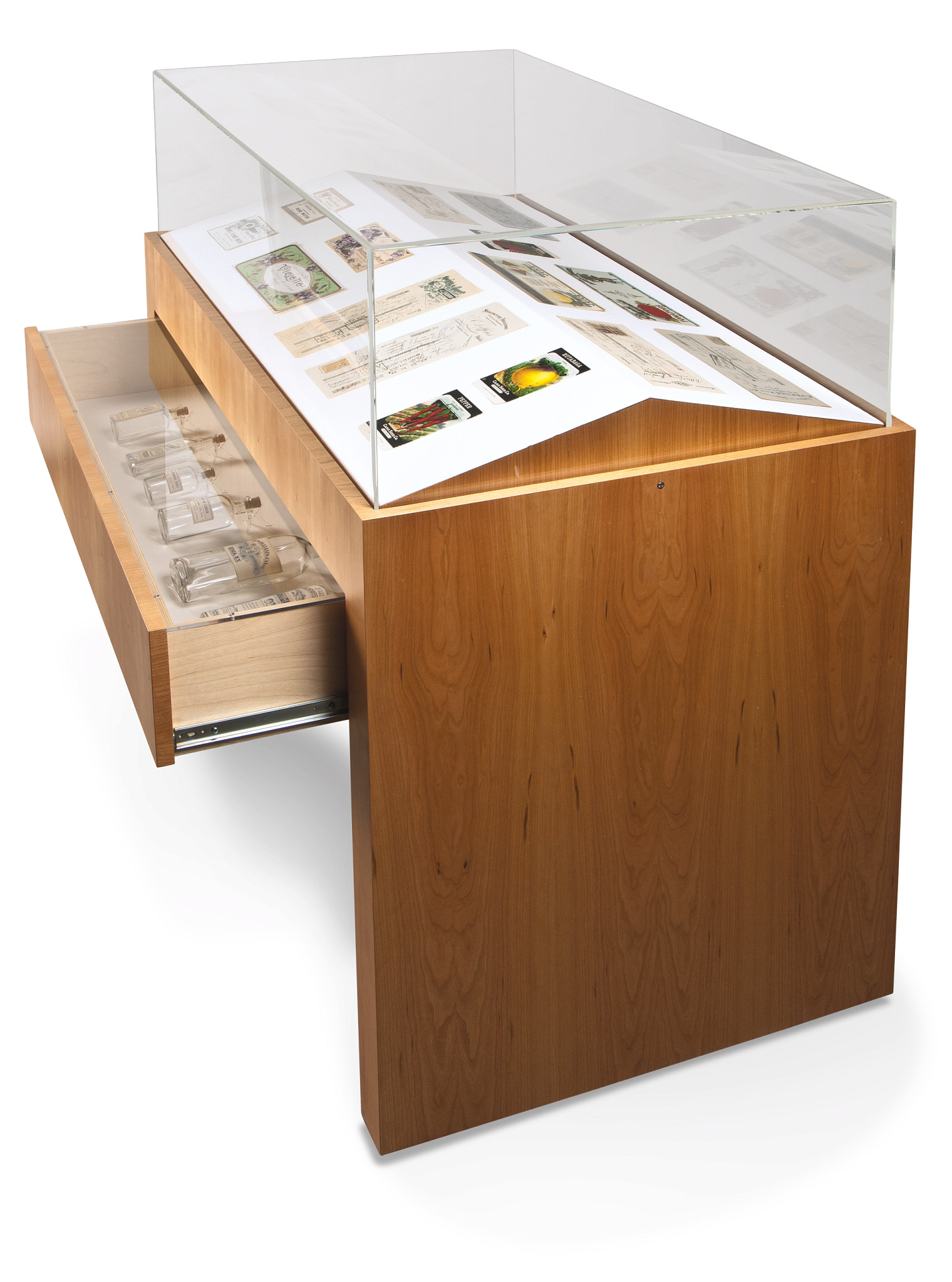 Gaylord Archival® Delphi Double Slant Deck Athena Exhibit Case with Display Drawer