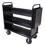 Gaylord Archival&#174; The Book Beast&#153; 3-Tier Double-Sided Sloped Shelf Steel Book Truck