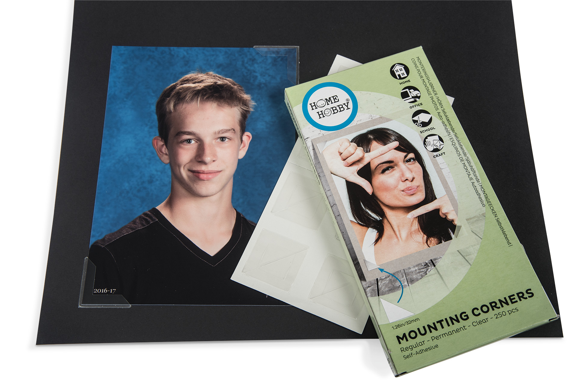 Gaylord Archival® 1 1/4" Clear Self-Adhesive Polypropylene Photo Corners (250-Pack)