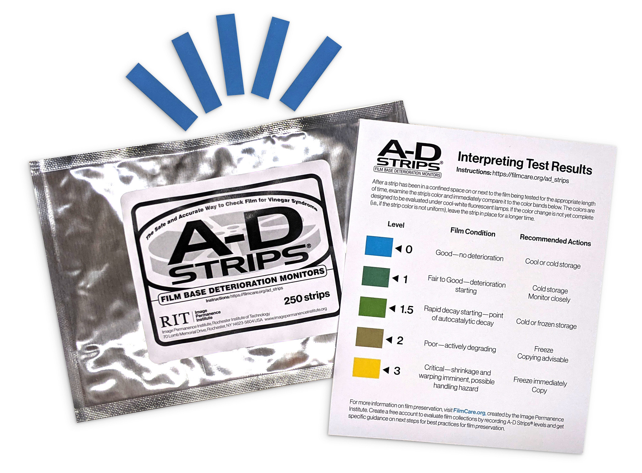A-D Acetate Film Testing Strips (250-Pack)