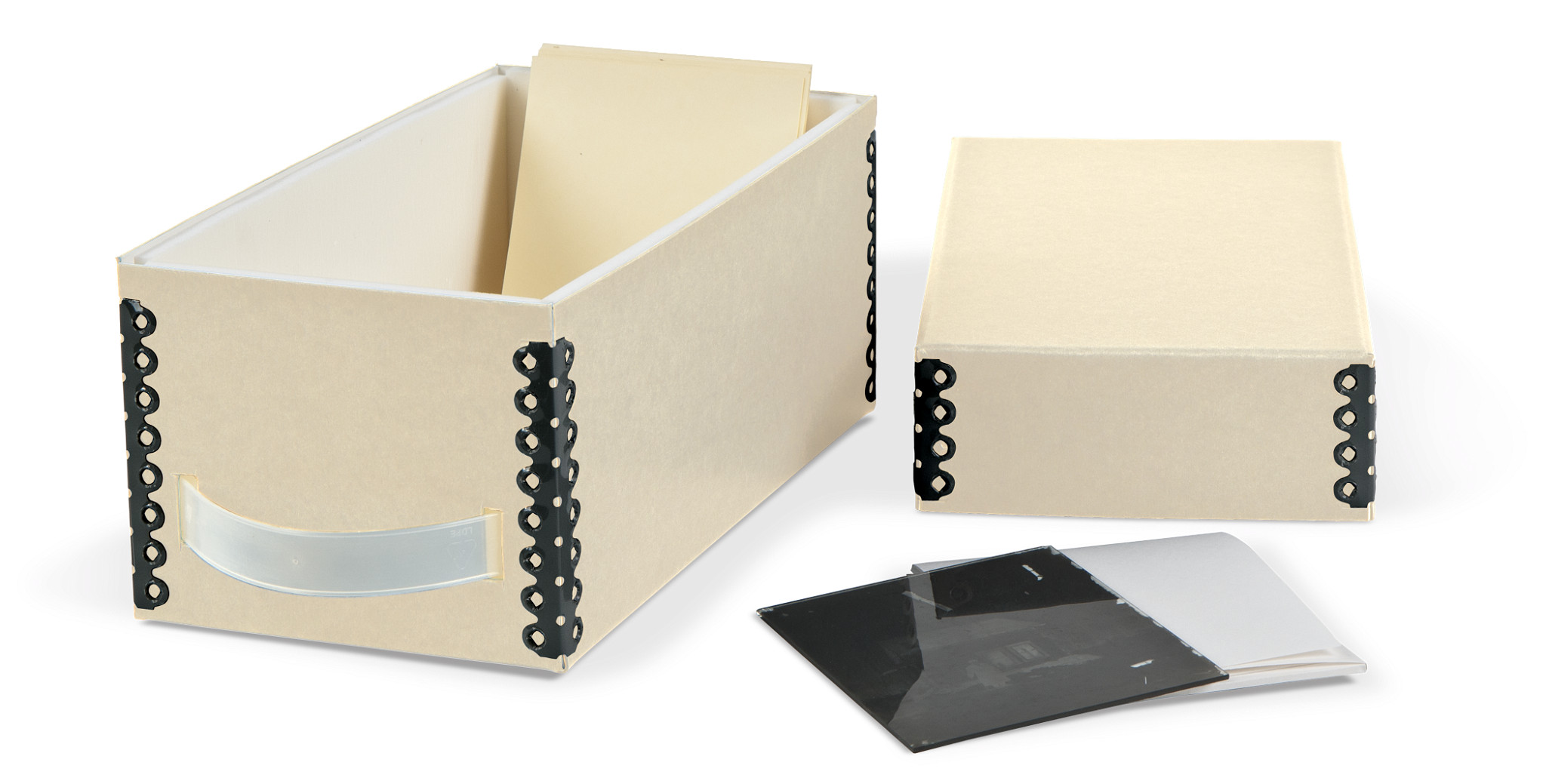 Gaylord Archival® Tan Barrier Board Glass Negative Storage System with Handle