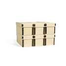 4 3/4H x 4 1/2W x 11 3/4L - Fits 6 (2 levels of 3) in 1 Record Storage Carton. Shown in Light Tan. All boxes sold separately.