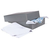Gaylord Archival&#174; Blue/Grey Barrier Board Textile Box with Tissue