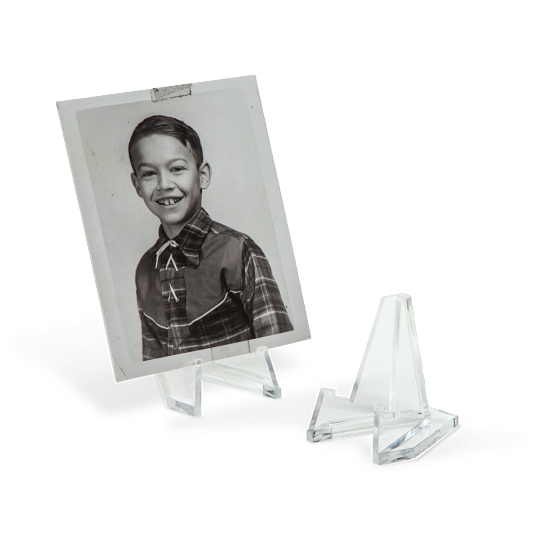 Acrylic Miniature Triangular Display Easels (12-Pack)