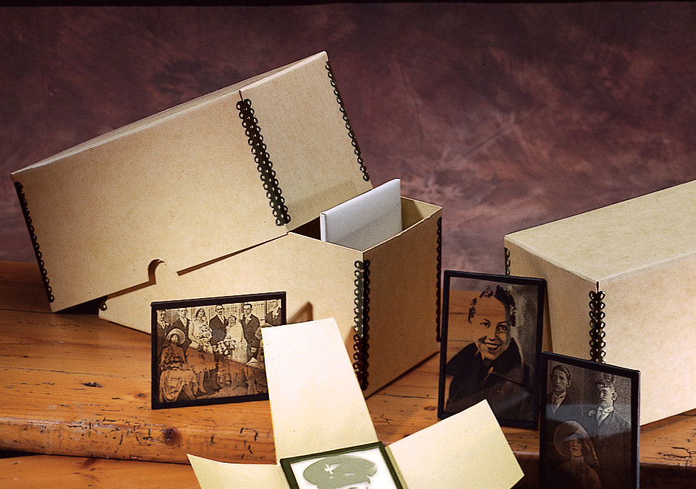 Gaylord Archival® Tan Barrier Board Lantern Slide Storage Box 