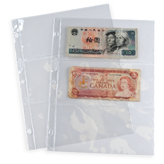 Archival Polyester 3-Pocket Currency Page