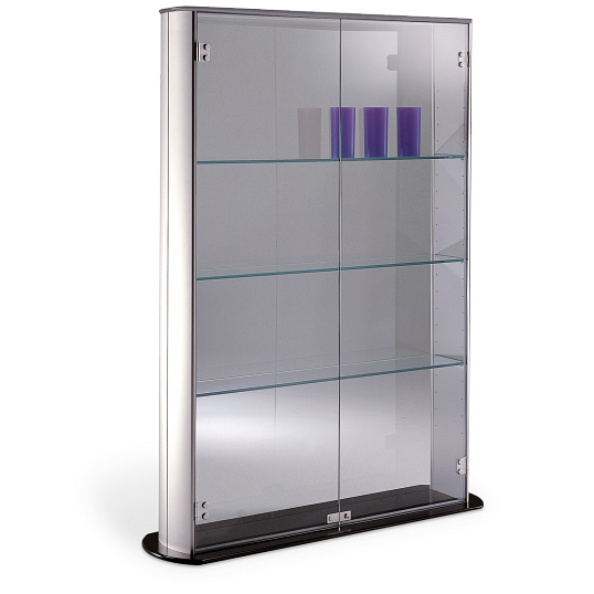 Peter Pepper Products PepperMint&#174; Elliptical Profile Full-View Exhibit Case with Aluminum Top