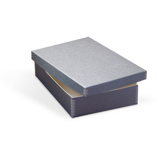 Gaylord Archival&#174; Blue/Grey Barrier Board Shallow Lid Box
