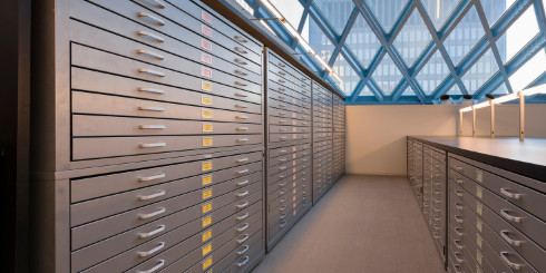 Metal cabinets with drawers