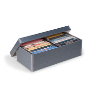Gaylord Archival&#174; Blue/Grey Barrier Board Shallow Lid Videocassette Box