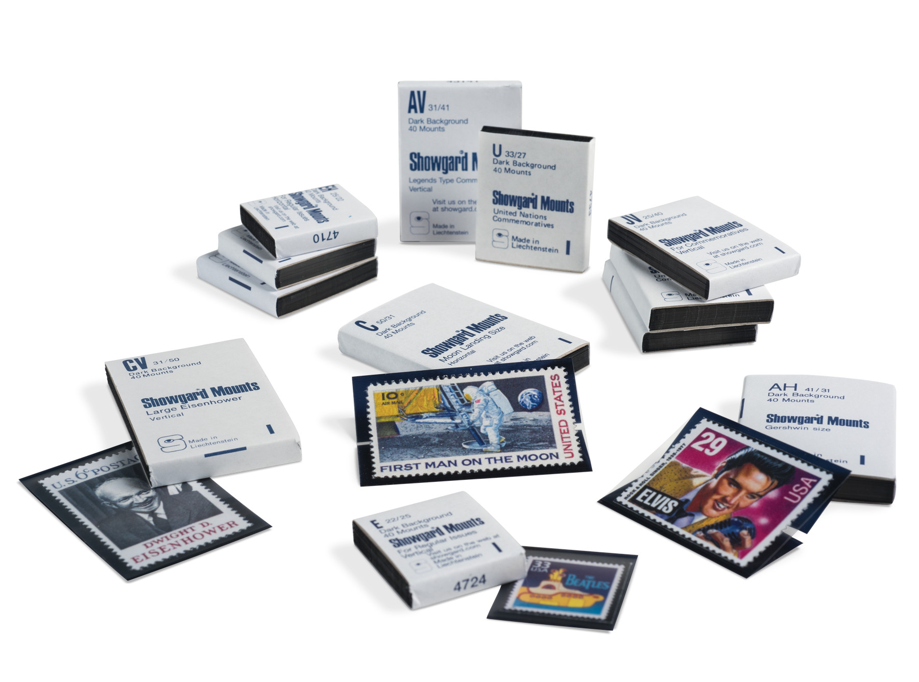 Showgard® Black Single Stamp Mounts (40-Pack)