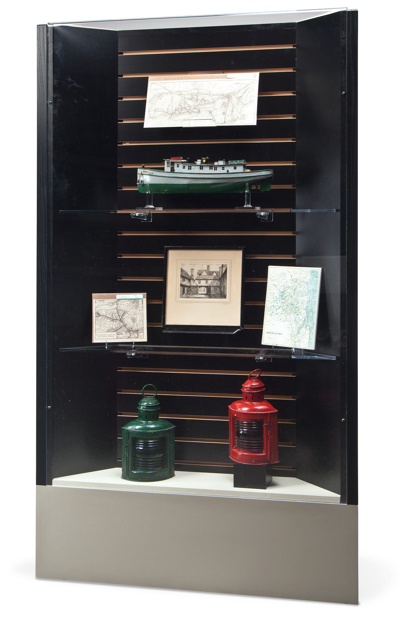 Gaylord Archival® Keynote Corner Floor-Standing Wall Exhibit Case