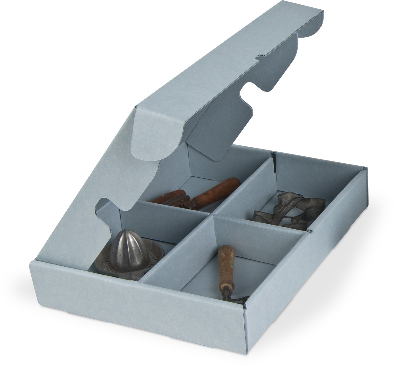 Gaylord Archival® B-flute Divided 4-Compartment Clamshell Box