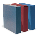 Shown in Blue Tweed, Navajo Red and Royal Blue (left to right) with optional slipcases (sold separately).