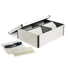 High-Capacity Barrier Board Photo Box with Envelopes in White
