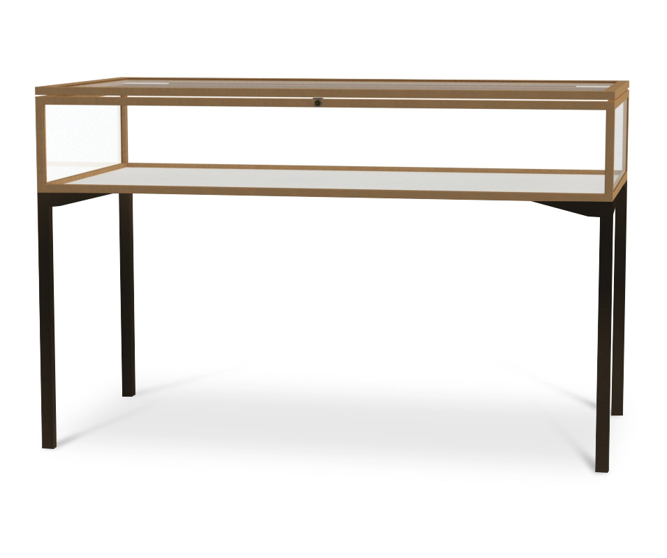 Waddell Keepsake Table Leg Exhibit Case with Hinged Lid