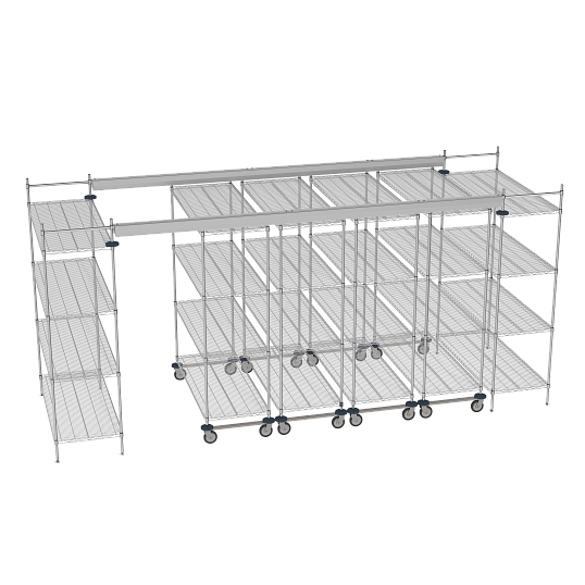 Metro Overhead Track High-Density Shelving System for 16 ft. Spaces