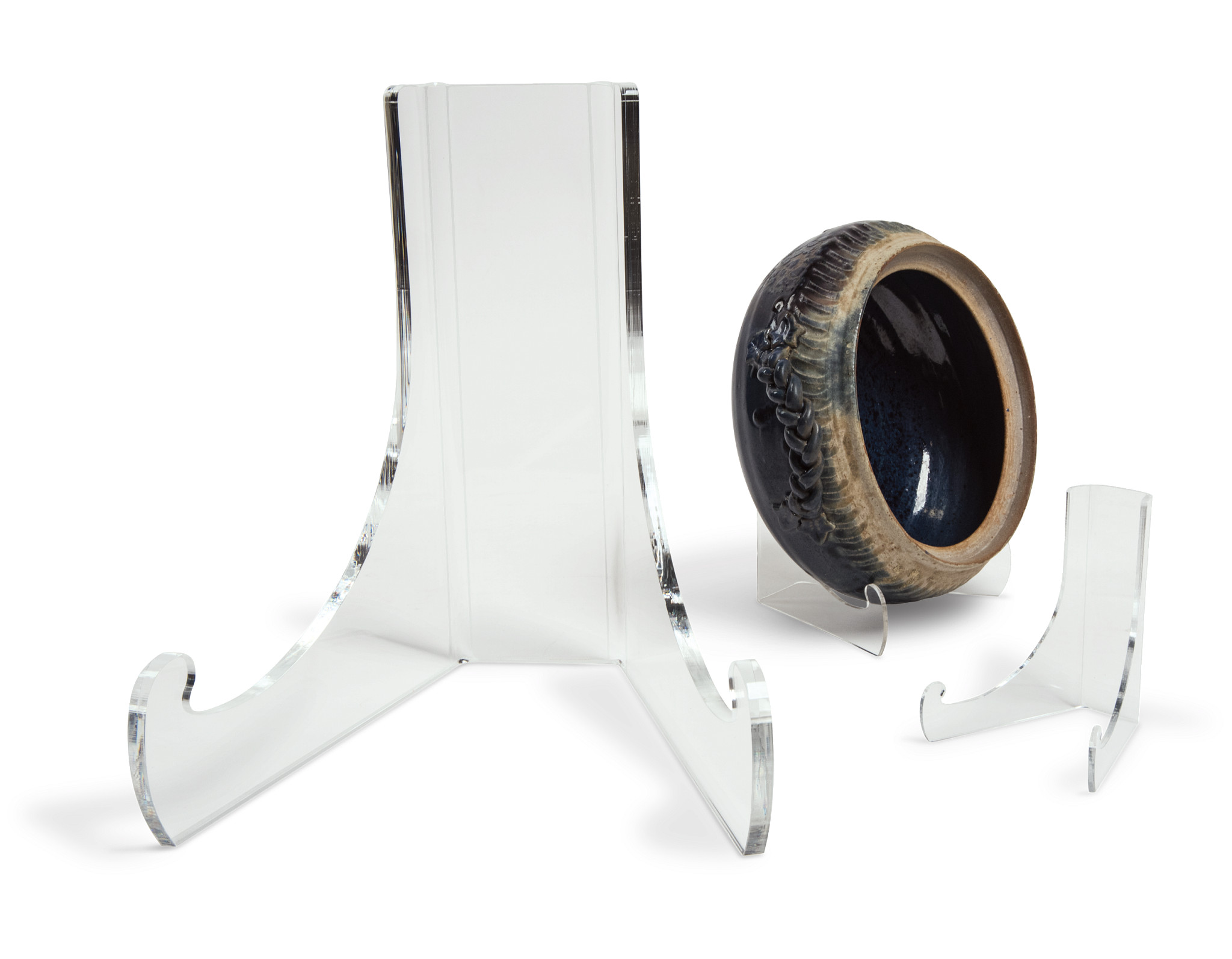 Double Bend Acrylic Bowl Display Easel