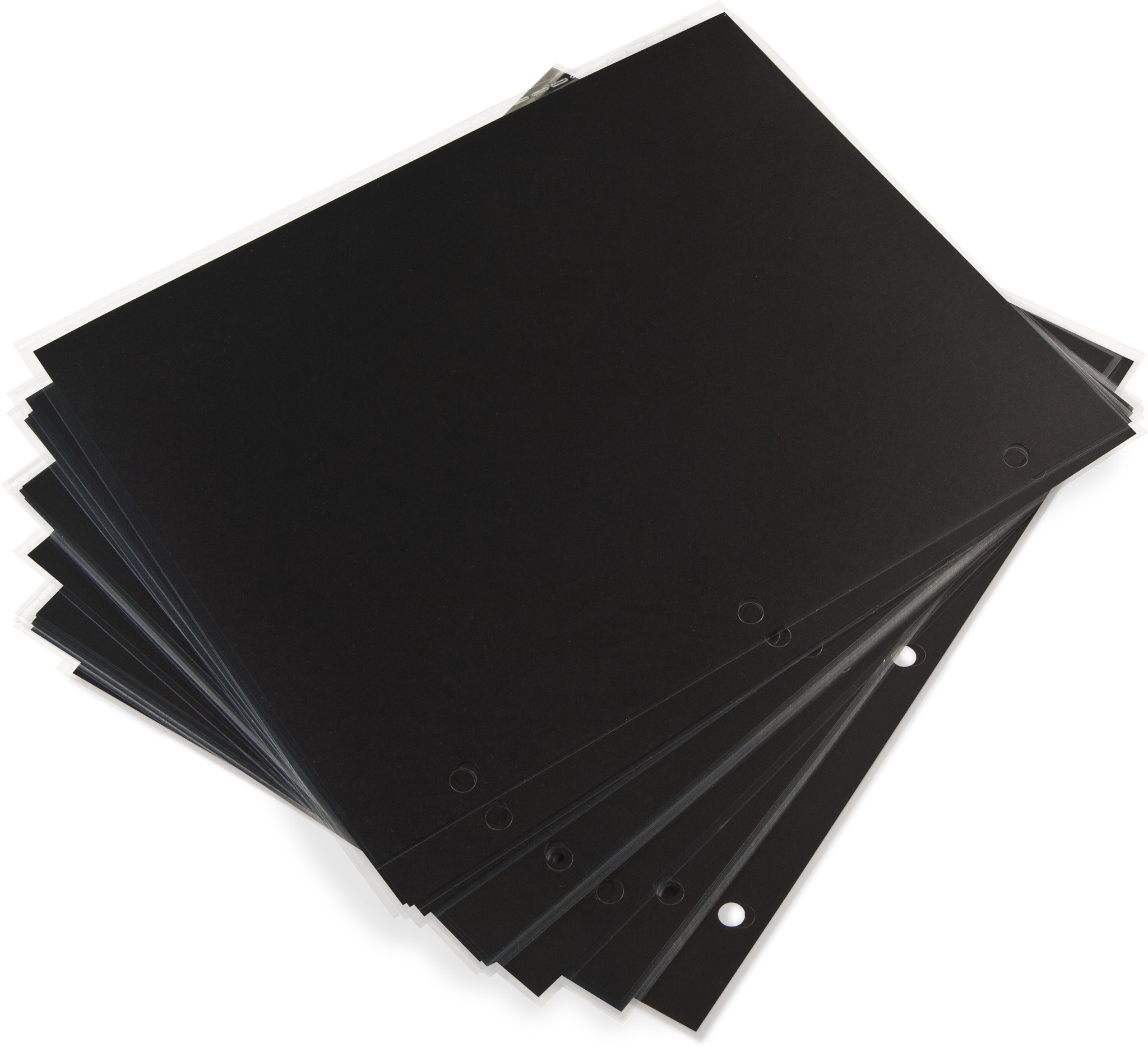 9 1/2 x 11 1/2" 3-Hole Punched Mounting Pages with Protectors (25-Pack)