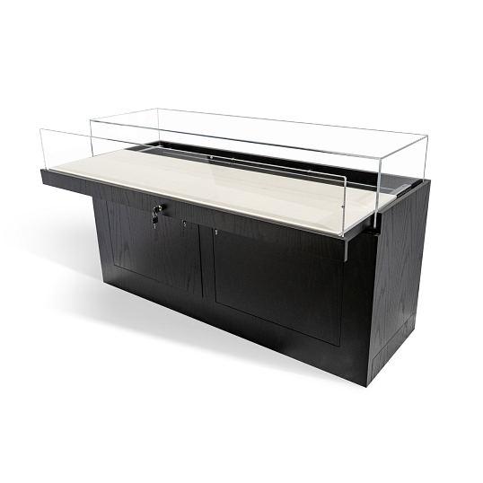 Gaylord Archival&#174; Caroline Slide-Out Deck Exhibit Case with Cabinet Base