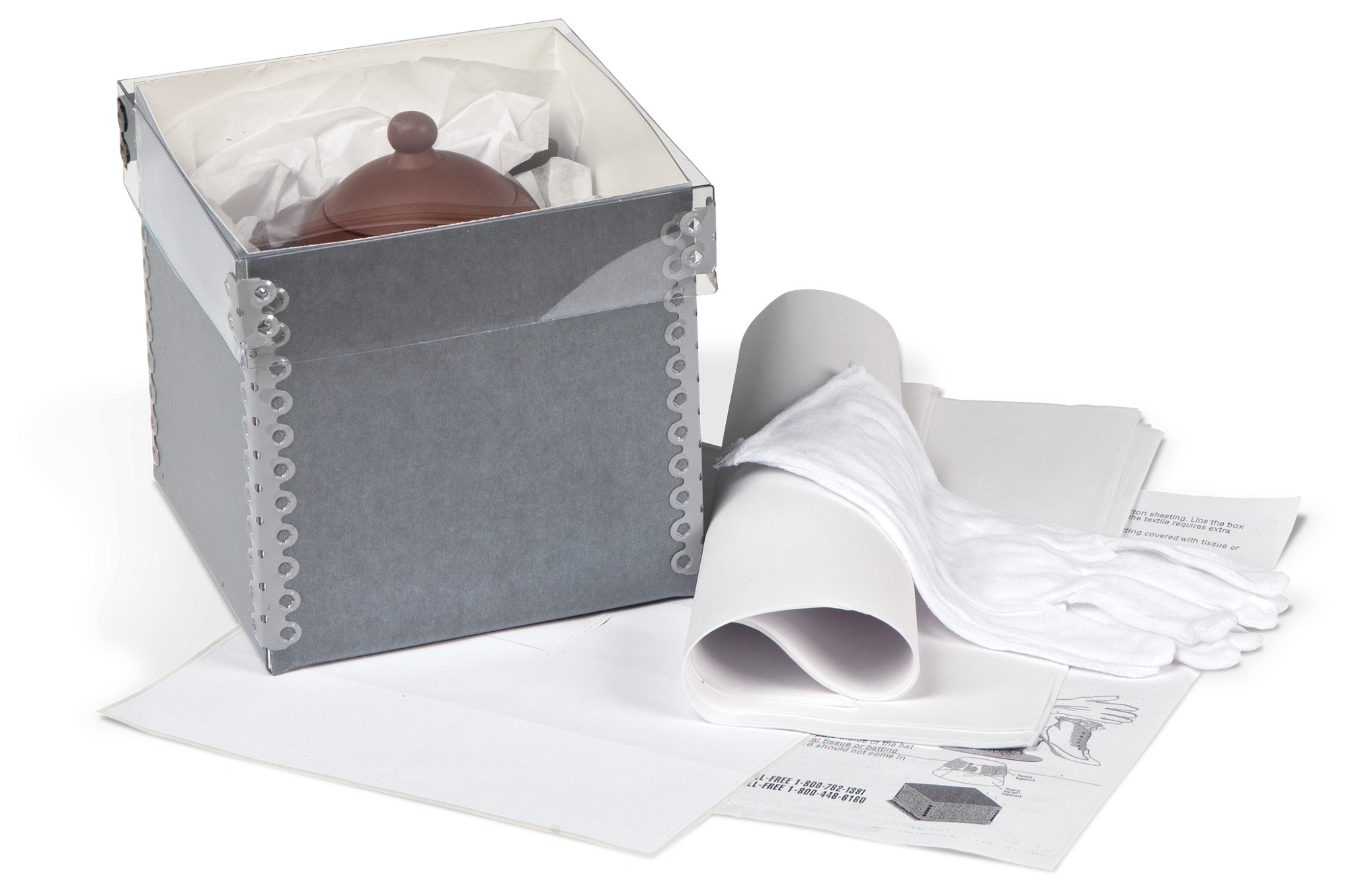 Gaylord Archival® Barrier Board Clear Shallow Lid Artifact Preservation Kit